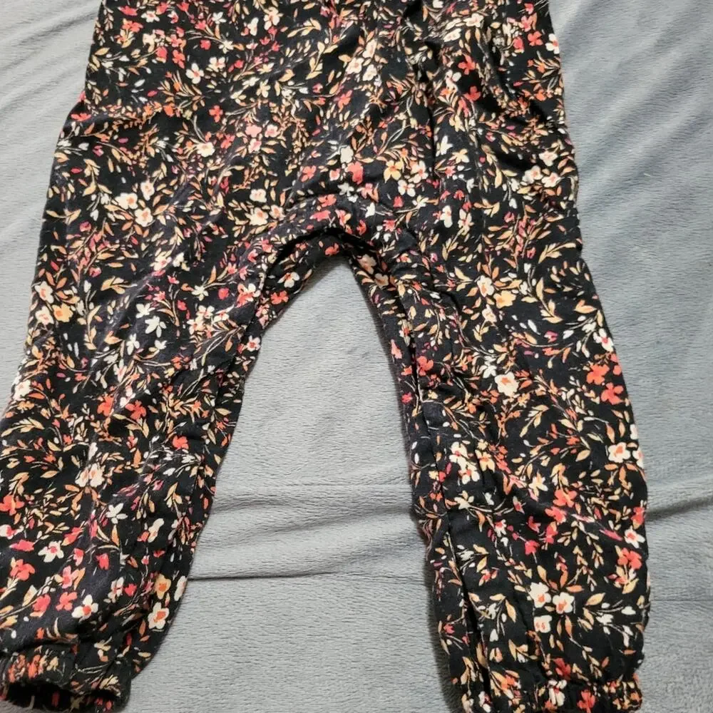 Old Navy Jumpsuits Girls Size 18 Months Black Floral Sleeveless Ruffle One Piece